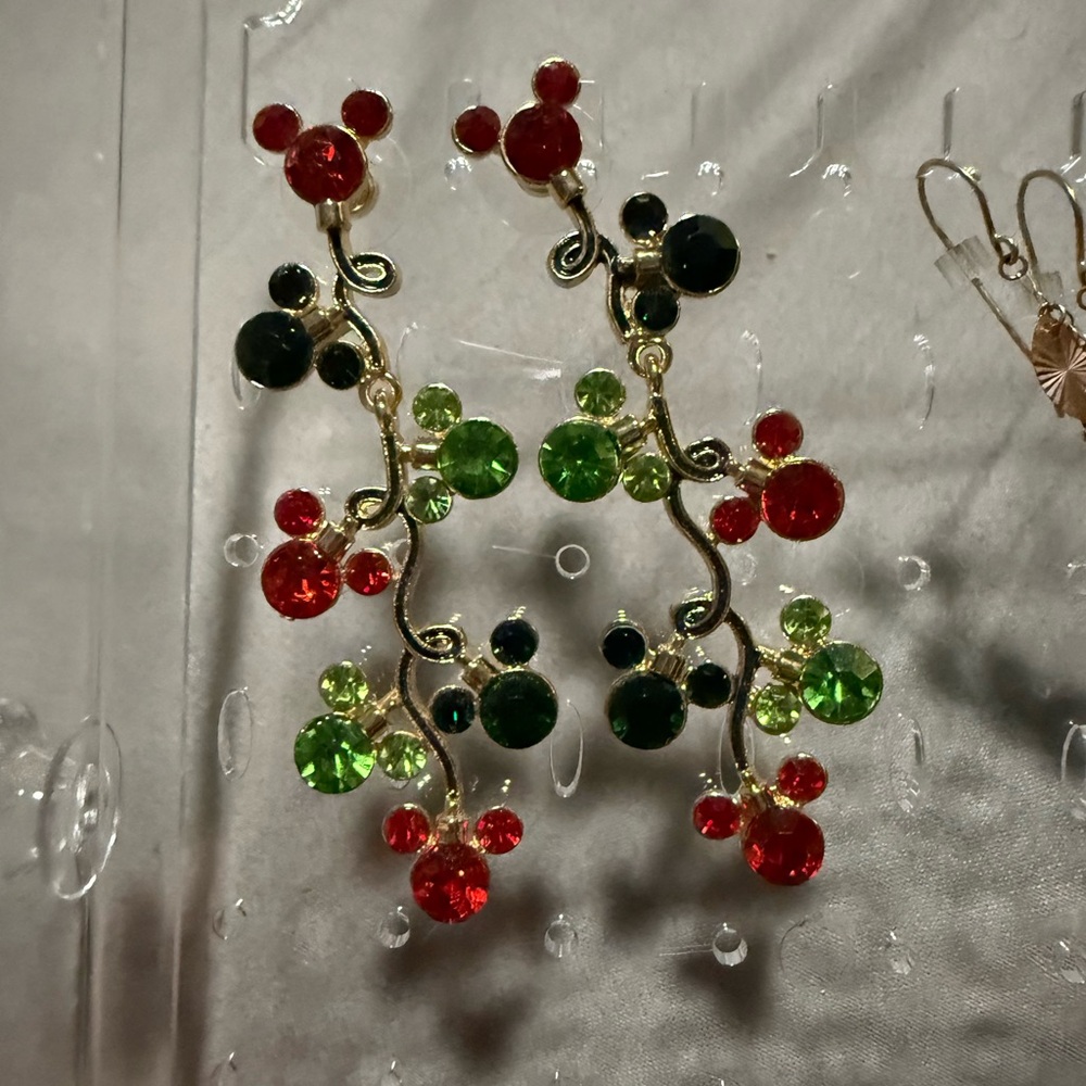Baublebar Disney Mickey Christmas light earrings like new